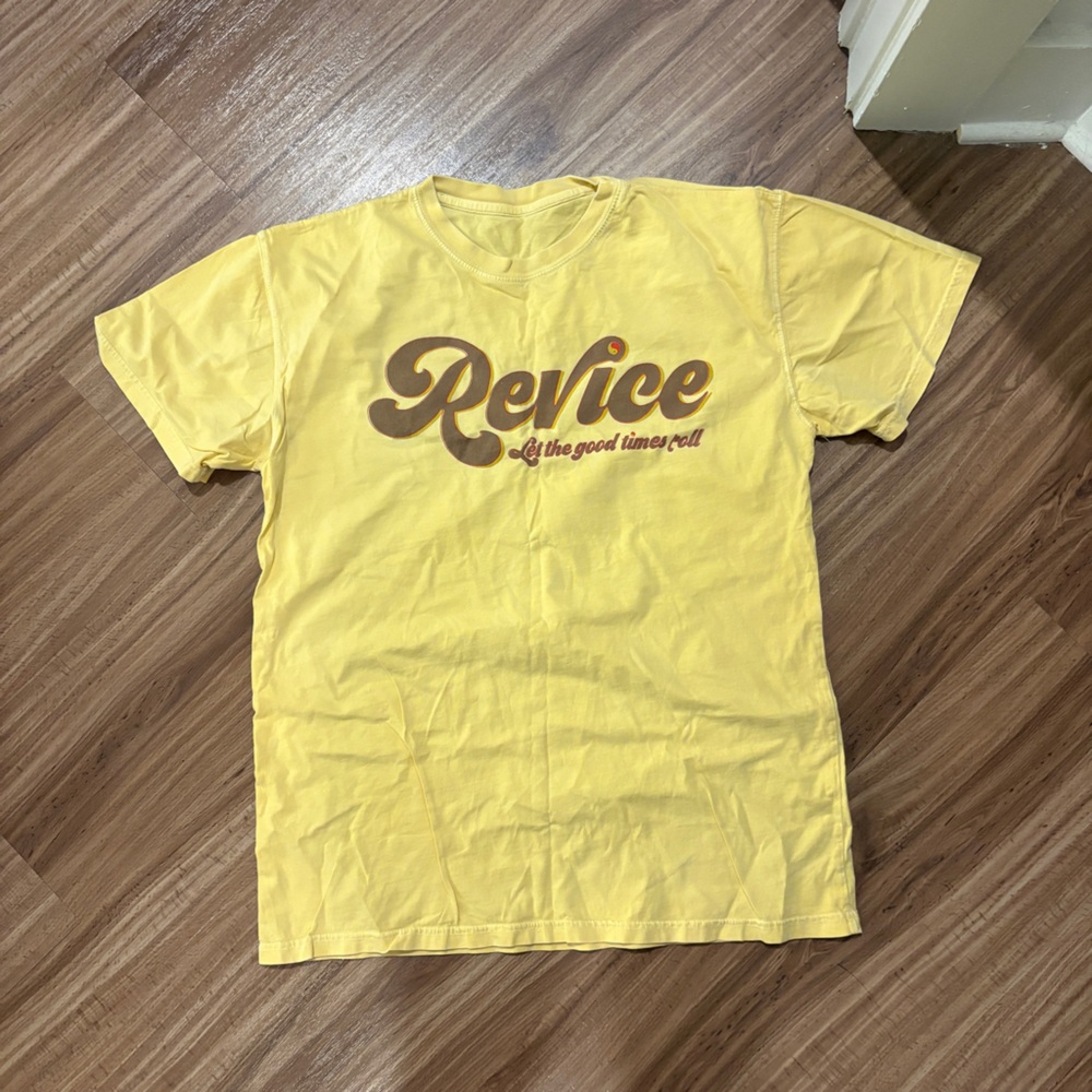 Revice vintage style Bright Yellow Script Logo Tee